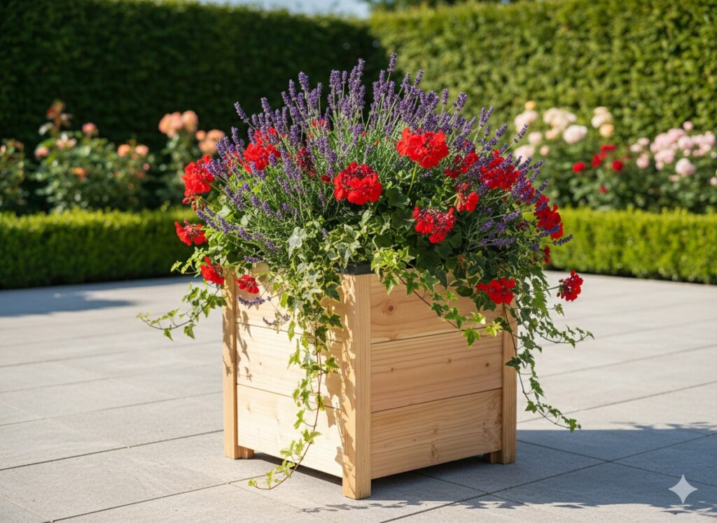 bac à fleurs carré sur une terrasse.jpg