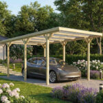 carport en bois toiture transparente