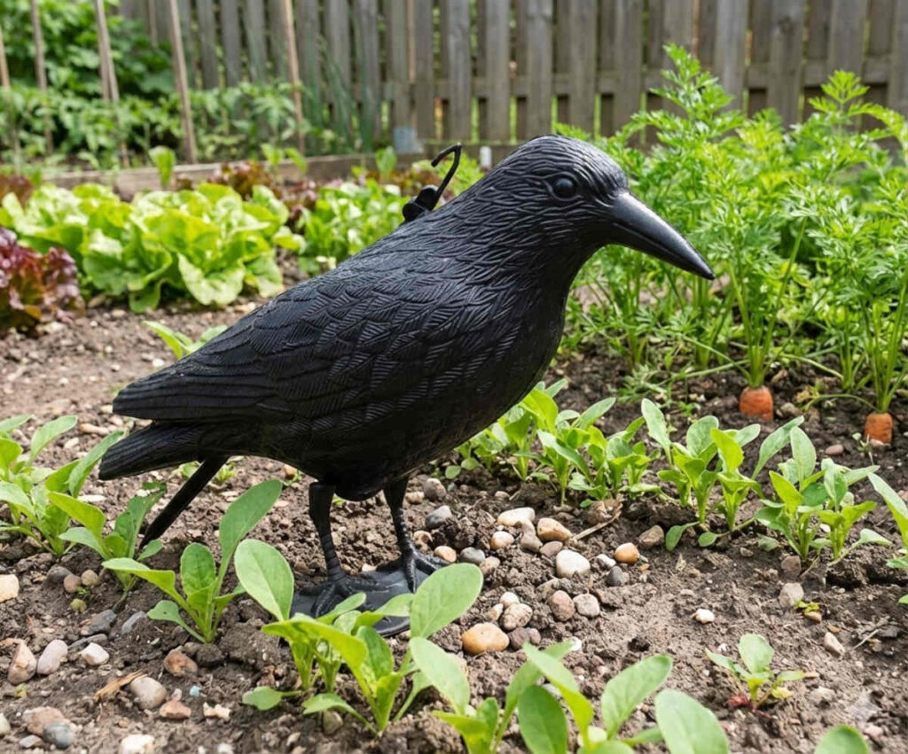 corbeau pour effrayer les oiseaux