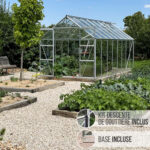 Serre de jardin LAMS Laurus 12,90 m² gris anthracite vue de face