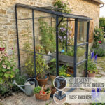 Serre de jardin adossée Mélissa 1,70 m² vue générale avec verre trempé