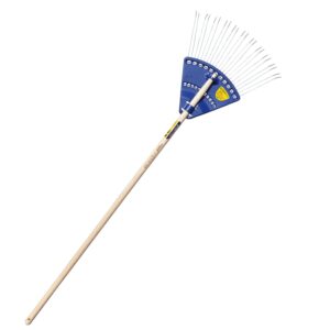 Balai à Gazon PP/Acier 20 Dents Rondes Stop-Feuilles - Manche Bois 1,50 m