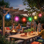 Guirlande Guinguette LED Solaire et Électrique 7,2m - Multicolore avec Filaments