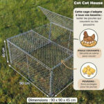 cage carré poule grillage artisanal