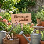 Pancarte en Bois Gravée pour Jardin - Décoration Extérieure Artisanale