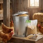 Réserve à grains en métal 75L - Stockage sécurisé pour poules