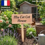 Pancarte en Bois Gravée Extérieur - Décoration de Jardin Artisanale
