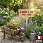 Pancarte en Bois Gravée pour Jardin - Décoration Extérieure Artisanale