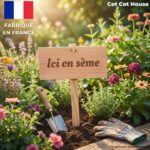 Pancarte en Bois Gravée Extérieur - Décoration Jardin Artisanale