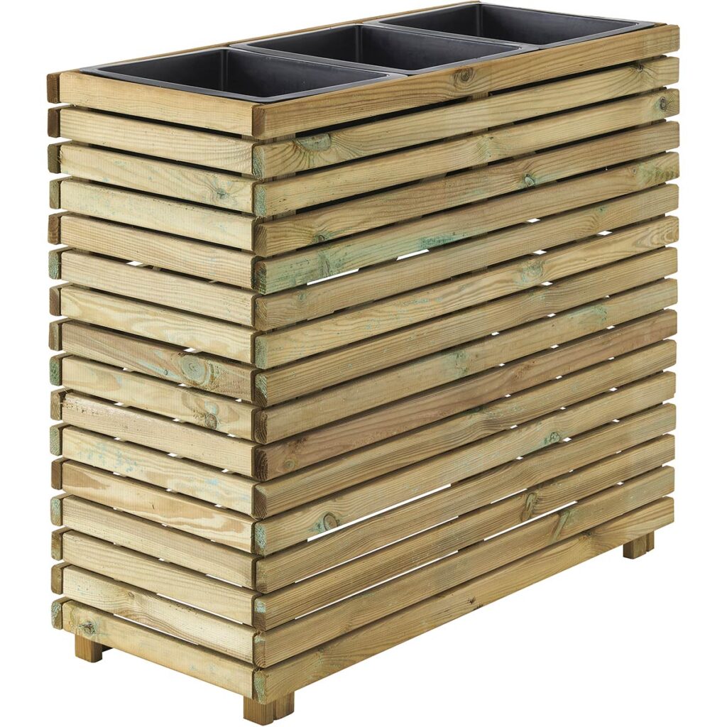 Bacs à fleurs 3 pots haut Horizon - 90 x 39,4 x 80