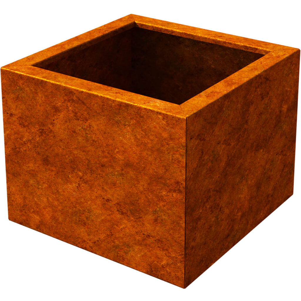 Bac acier corten carré - 1L