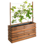 Bac à fleurs en bois avec treillis Lign Z