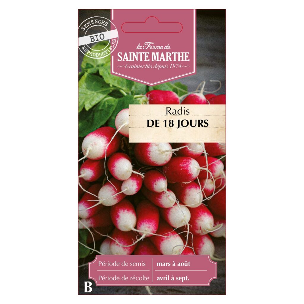 Radis de 18 Jours - 750 graines bio — sachet recto