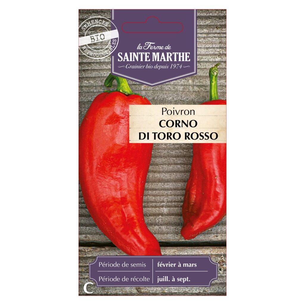 POIVRON Corno di Toro Rosso - 30 graines bio — sachet recto