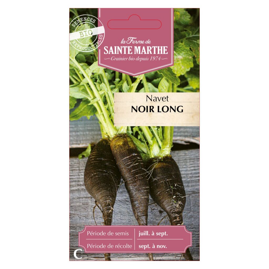 Navet Noir Long - 250 graines BIO — sachet recto