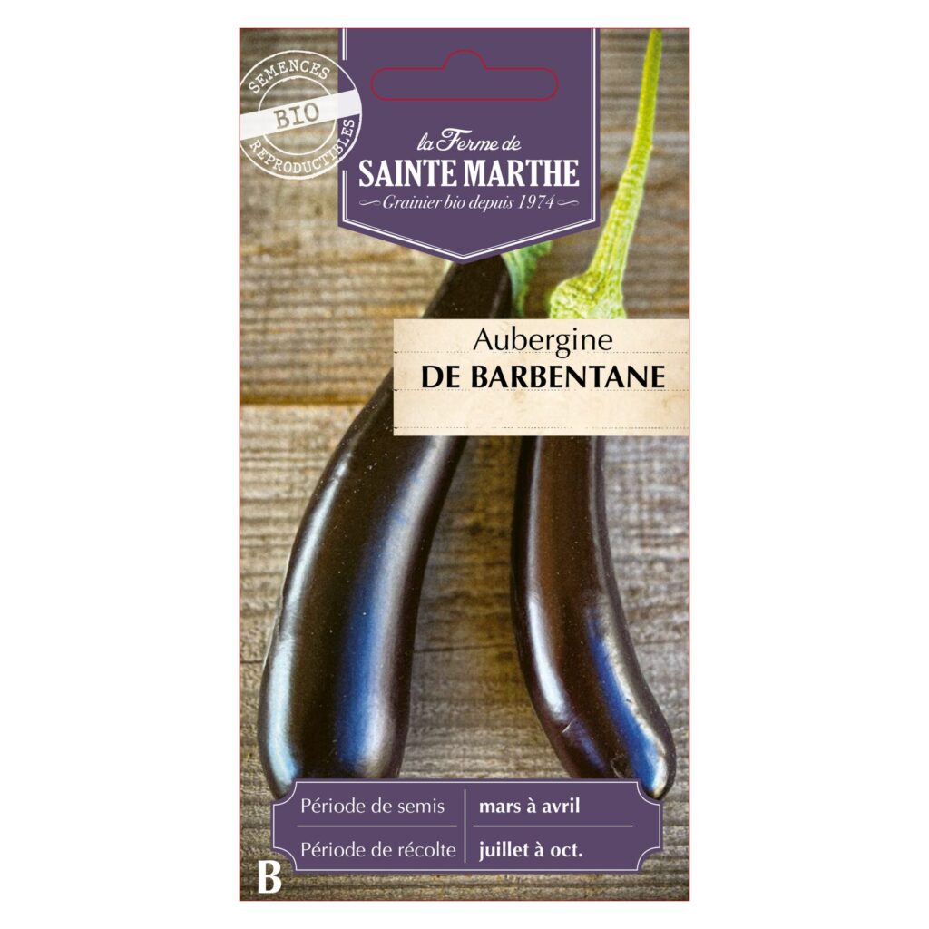 Aubergine de Barbentane - 30 graines bio — sachet recto