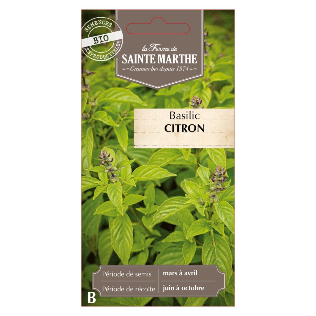 BASILIC Citron - 200 graines bio — sachet recto
