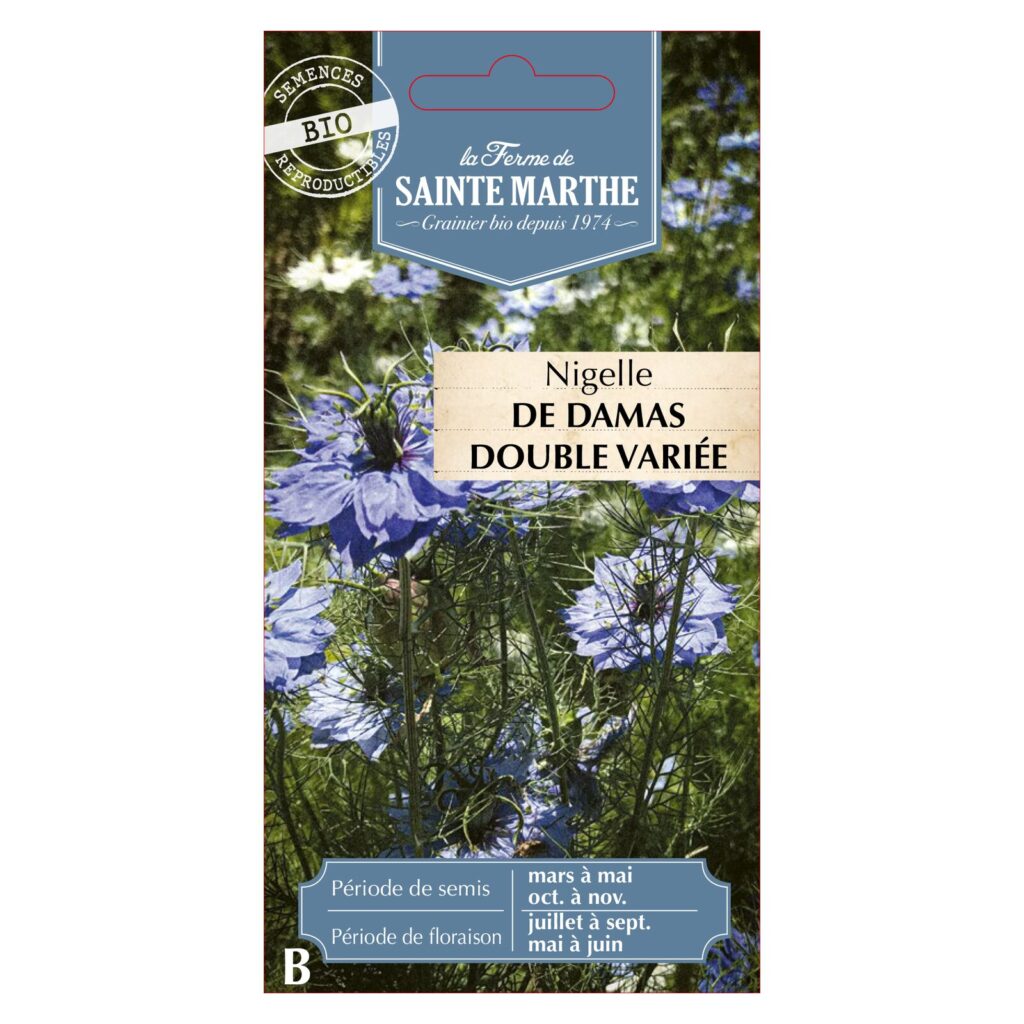 Nigelle de Damas Double Variée - 1000 graines bio — sachet recto