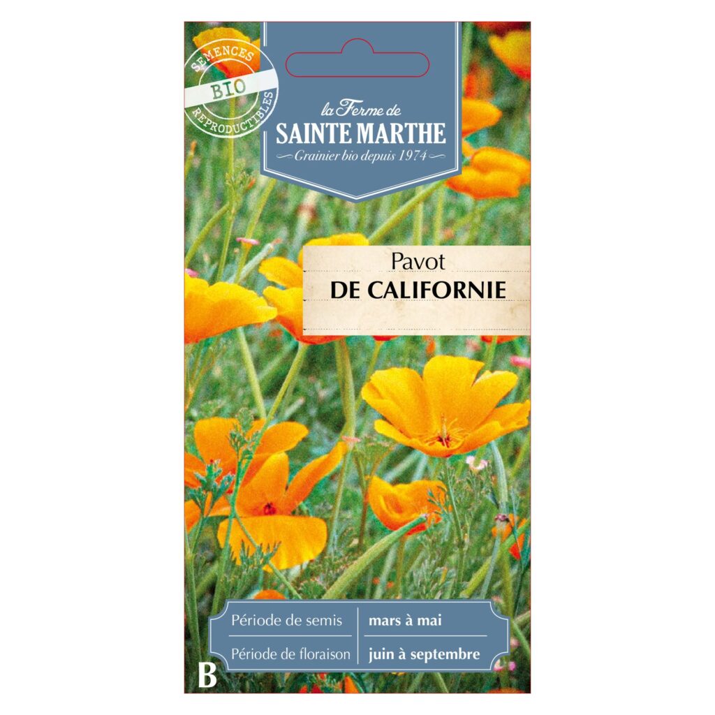 Pavot de Californie - 800 graines bio — sachet recto