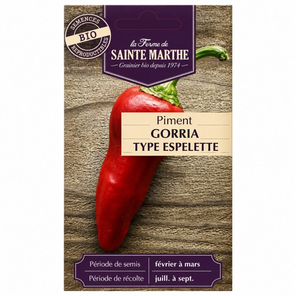 Piment Gorria type Espelette - 30 graines Bio — sachet recto