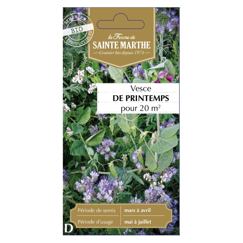 Vesce de Printemps Annuelle pour 10 à 15 m² - 150 graines bio — sachet recto