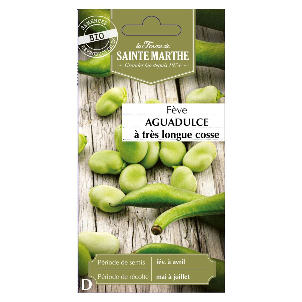 FÈVE Aguadulce à Très Longue Cosse - env.80 graines bio — sachet recto