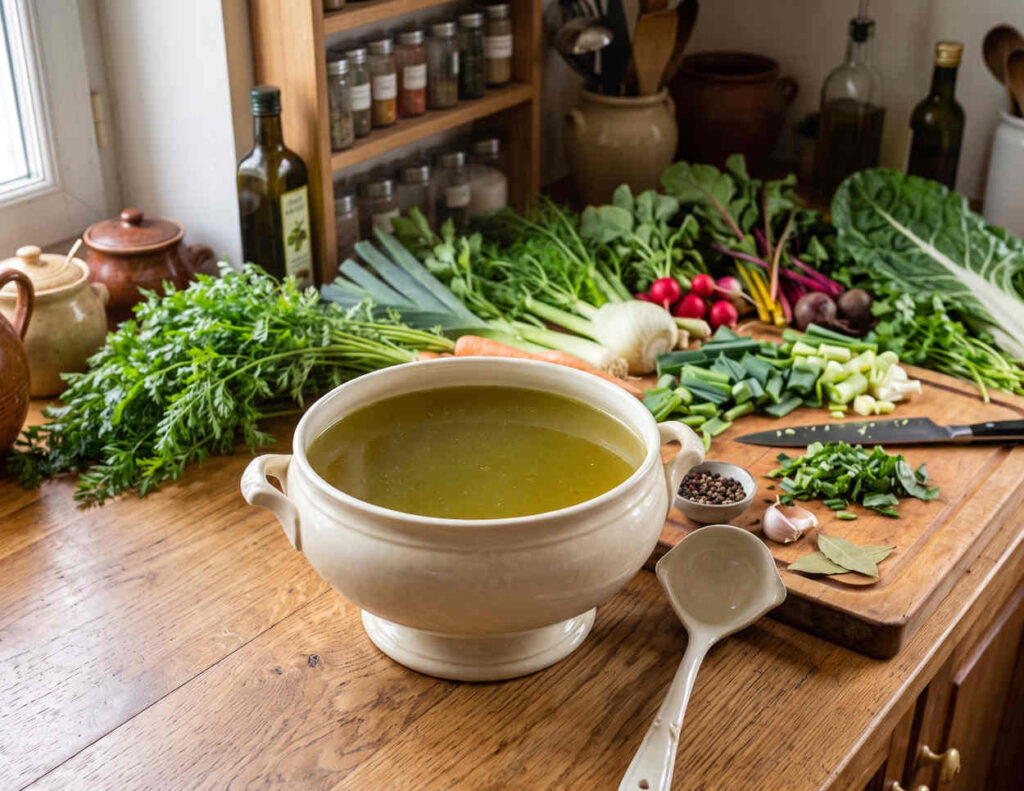 Bouillon fanes de légumes
