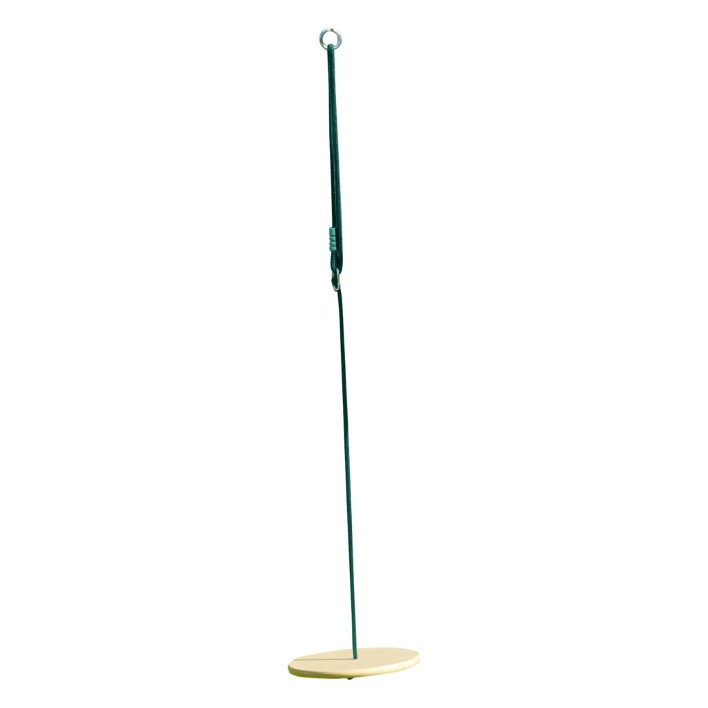 Corde et disque bois Objectif Nature — vue d’ensemble sur fond blanc