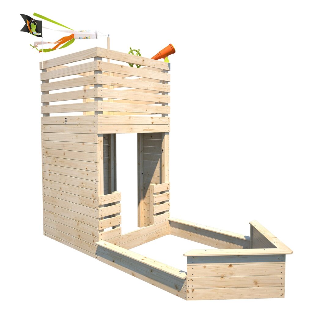 Maisonnette PIRATE — vue d’ensemble sur fond blanc