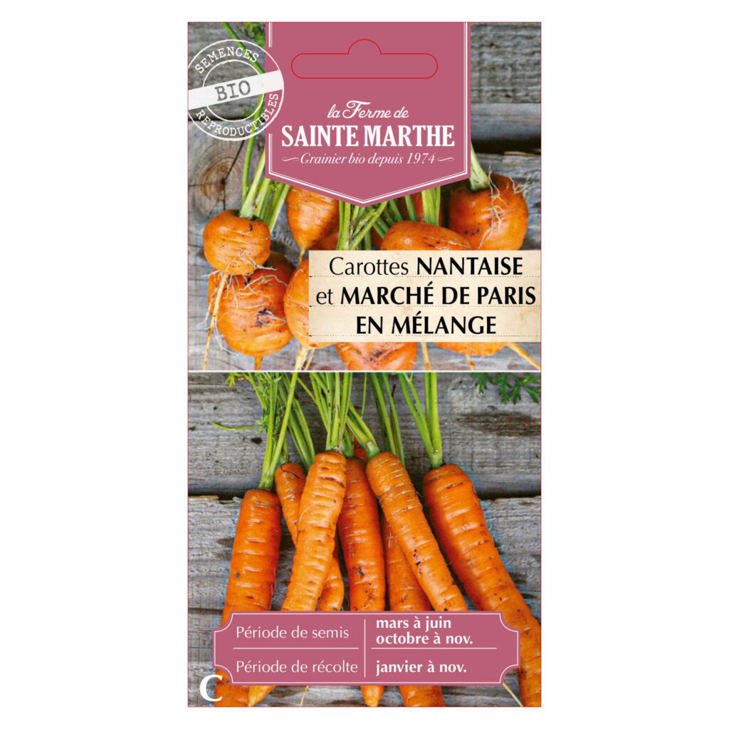 Carottes Nantaise et Marché de Paris en mélange - 1000 graines Bio
