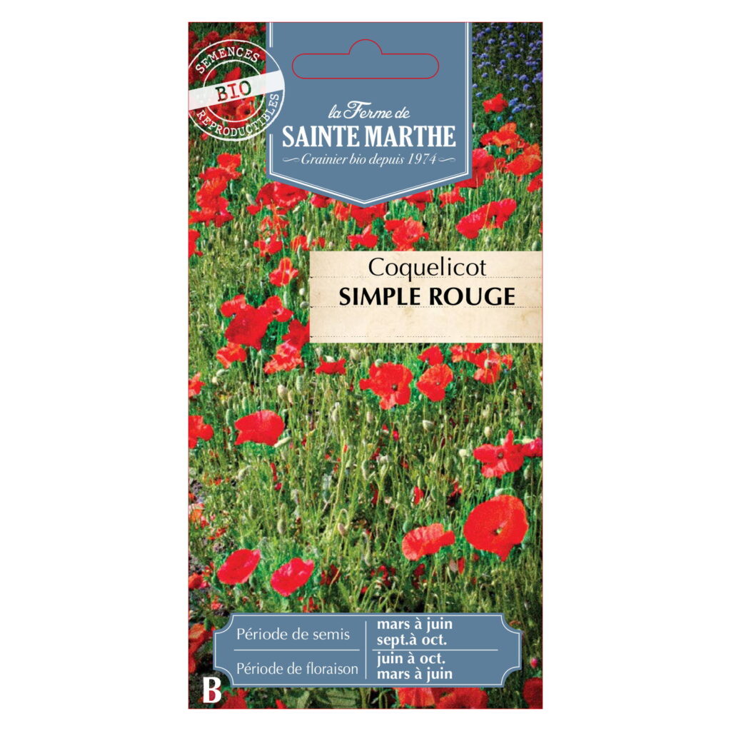 Coquelicot Simple Rouge - 1000 graines Bio