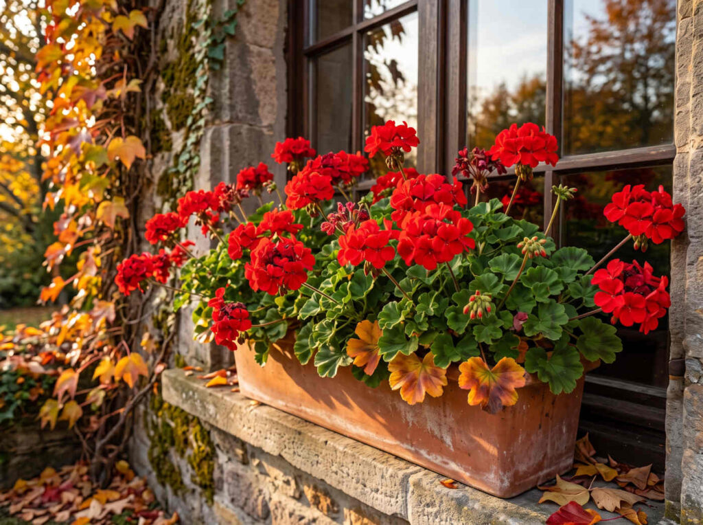 geranium fleurs automne