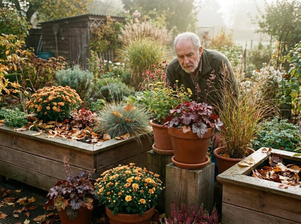 Potées de balcon en automne