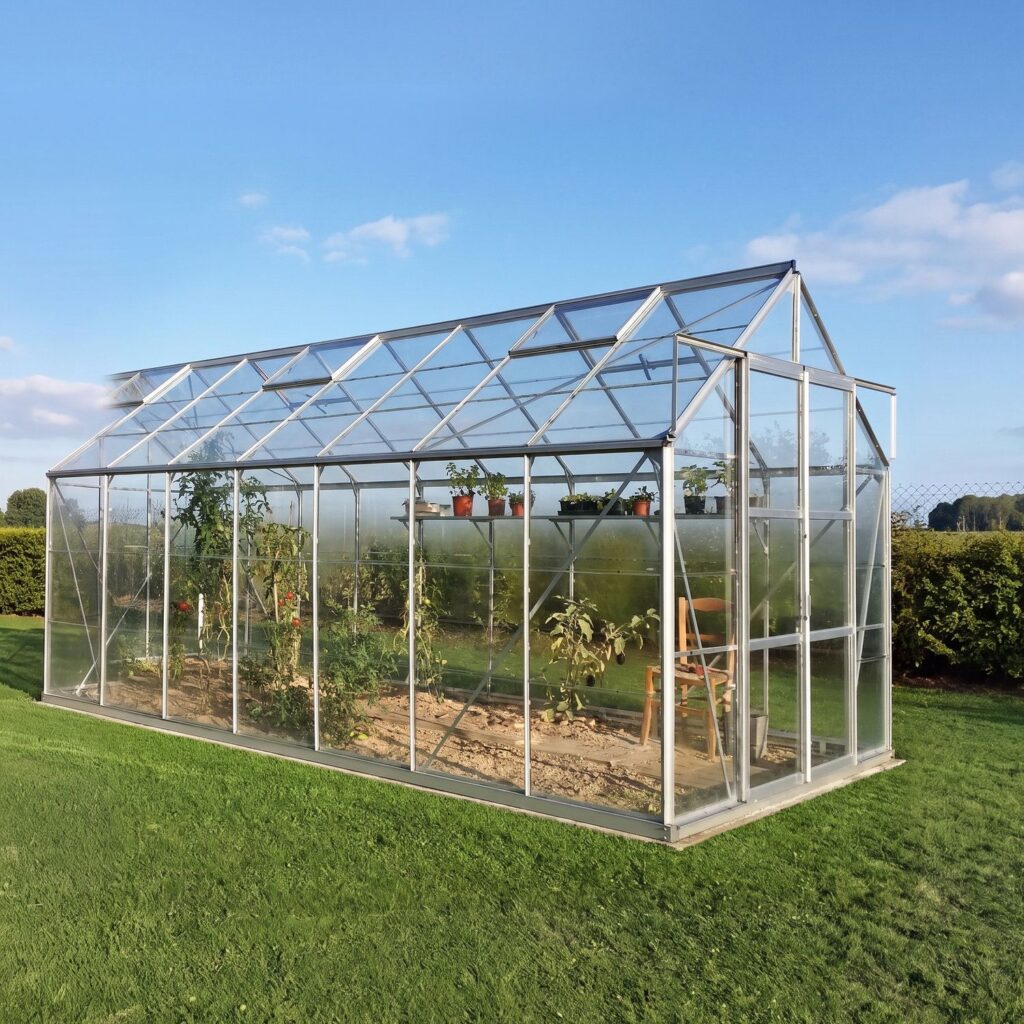 Serre en verre Laurus 14,4 m² - avec 6 lucarnes
