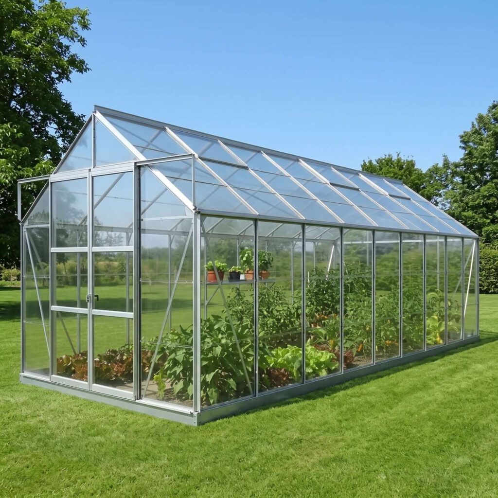 Serre en verre Laurus 14,4 m² - aluminium naturel