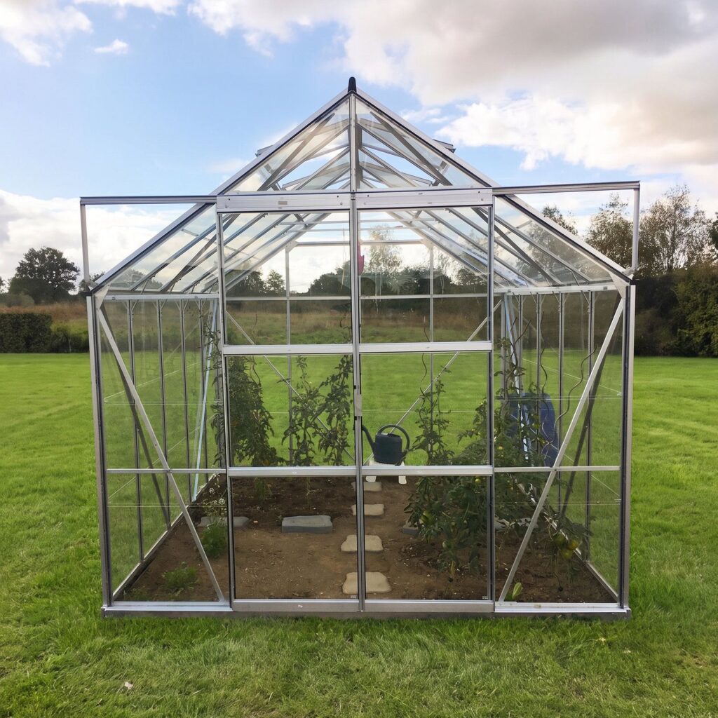 Serre en verre Laurus 8,1 m² - Structure robuste et luminosité maximale