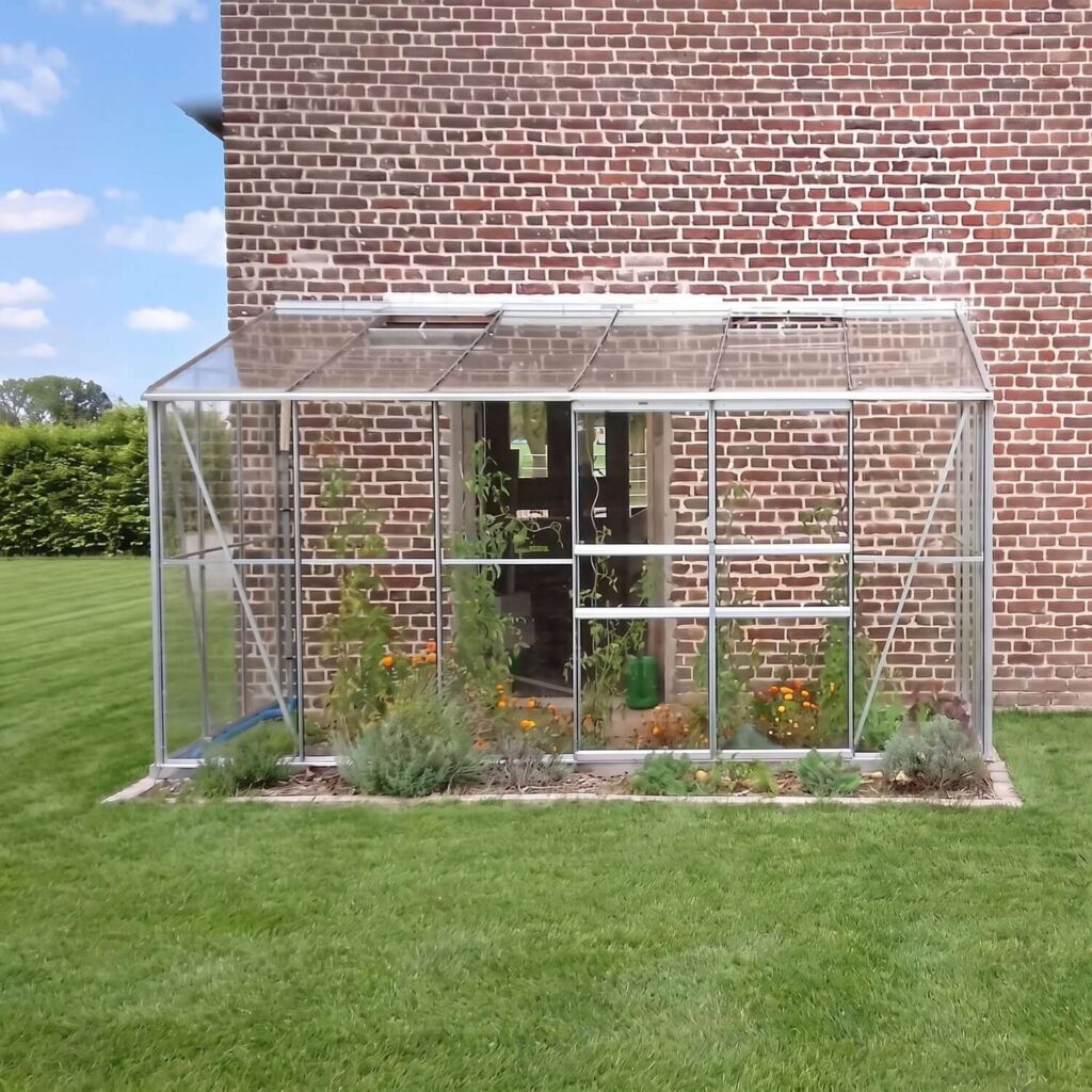 Serre adossée Mélissa 7,2 m² - aluminium naturel
