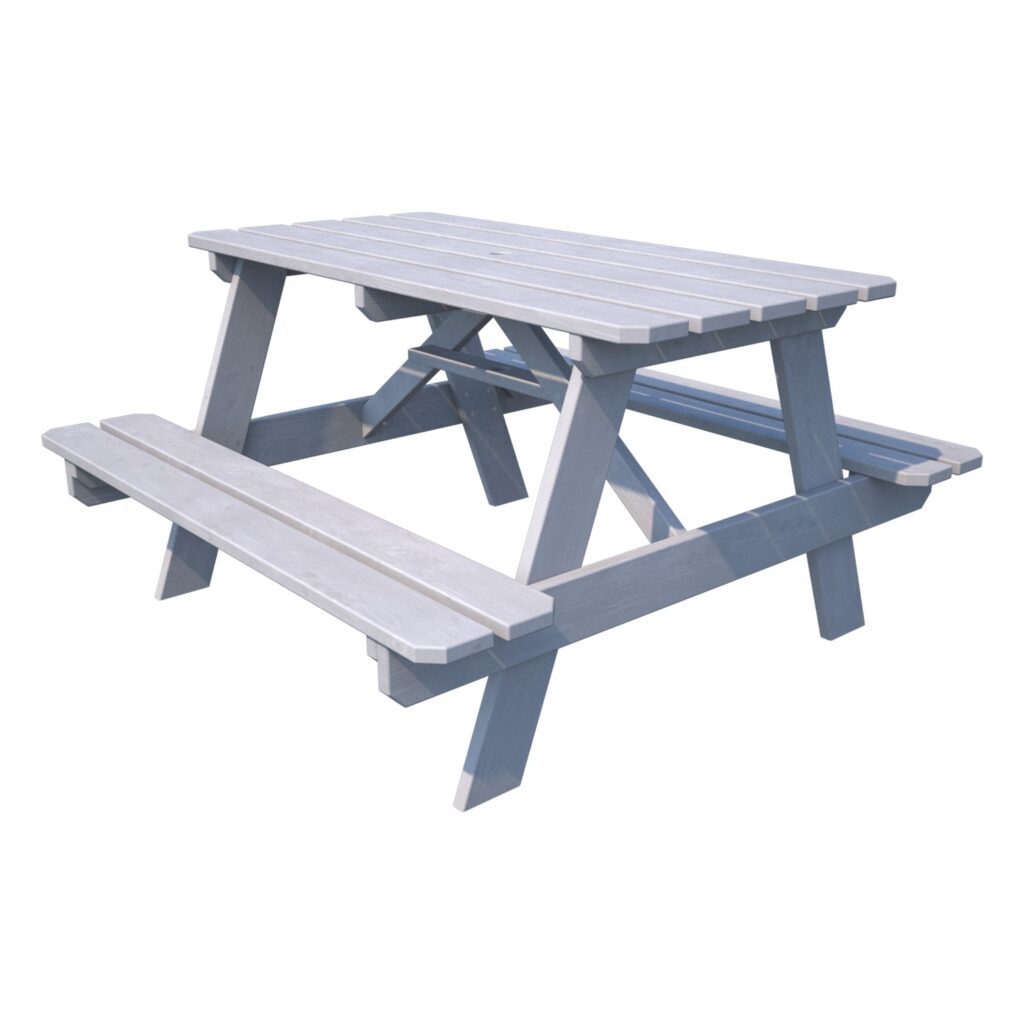 Table de pique-nique TAUPE — vue d’ensemble sur fond blanc